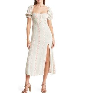 NWOT WEWOREWHAT Puff Sleeve Floral Midi Dress